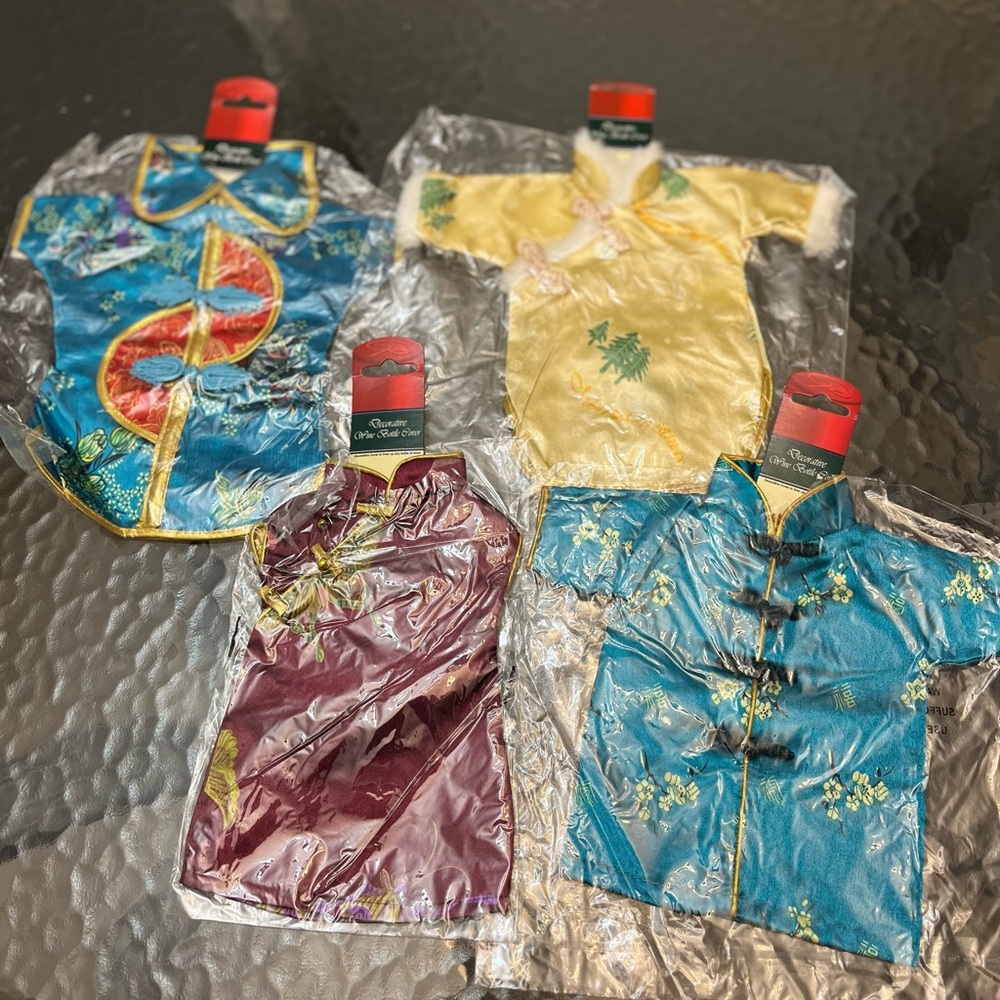 Decorative Chinese Qipao Dress Wine Bottle Covers